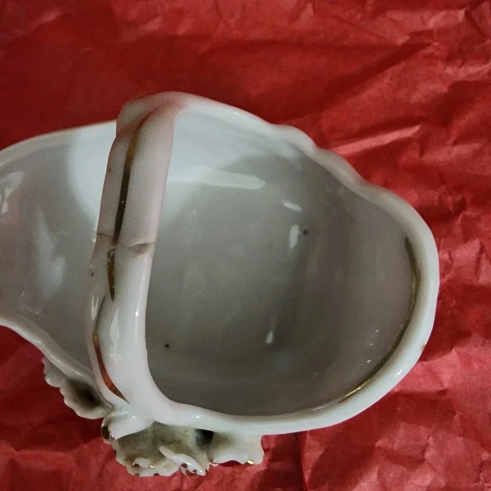 🧺 🌹 Mini basket ceramic decor item